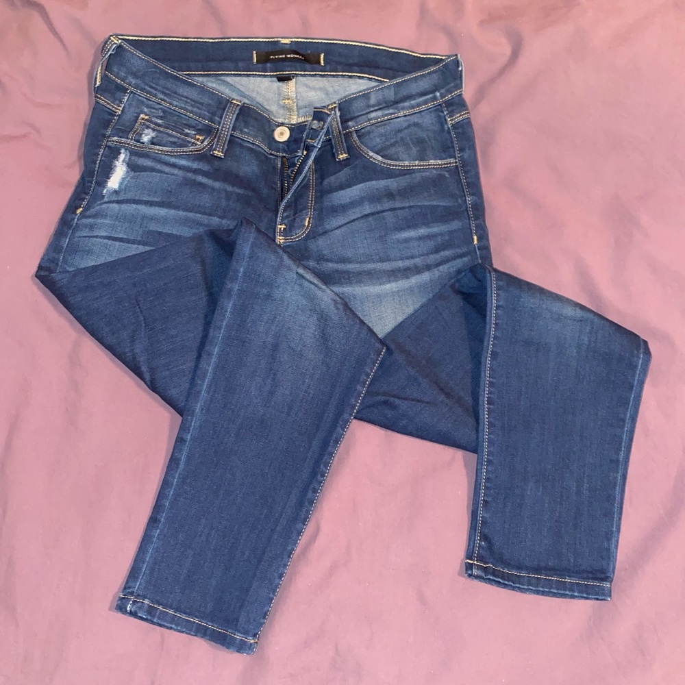 Flying Monkey distressed jeans.